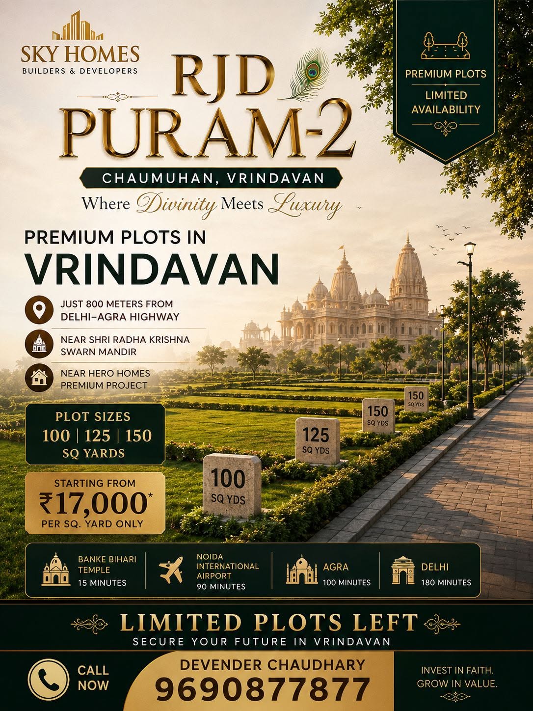 Plots in Chaumuhan, Mathura | Premium Residential Plots for Sale in RJD Puram-2, Chaumuhan, Vrindavan – Plot for Sale in Mathura